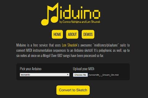 Playing Music on an Unexpanded Arduino with Miduino and Playtunes