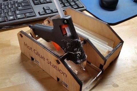 Sean Dunphy's Clever Laser-Cut Hot Glue Gun Stand