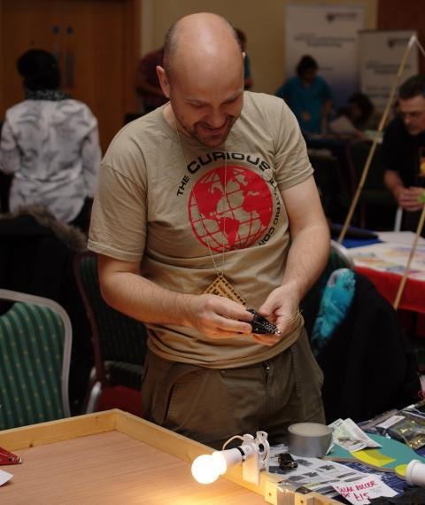 Matthew Little of the Curious Electric Company, UK Maker Faire 2016